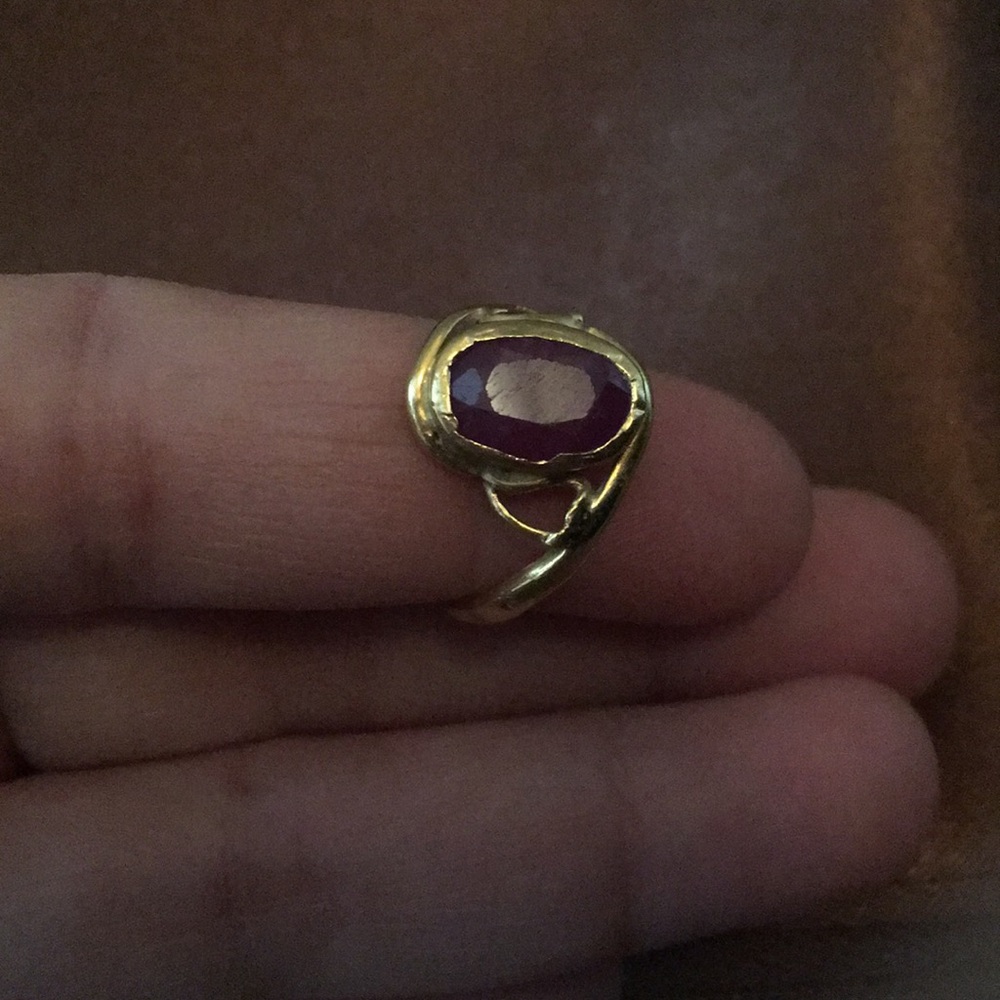 24k solid gold in ruby. Hamd made locally